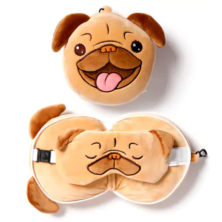 Relaxeazzz Adoramals Pug dog Reisekissen und Augenbinde Produktfoto
