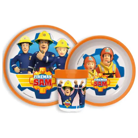 Fireman Sam Rescue Mission Anti-Rutsch Geschirr-Set, Micro Kunststoff Set Produktfoto