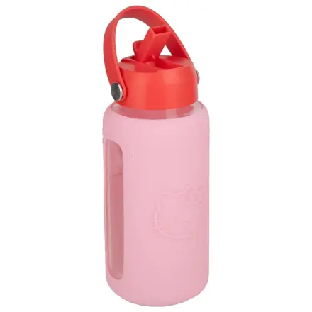 Sanrio Glas Trinkflasche Hello Kitty mit Hülle Produktfoto