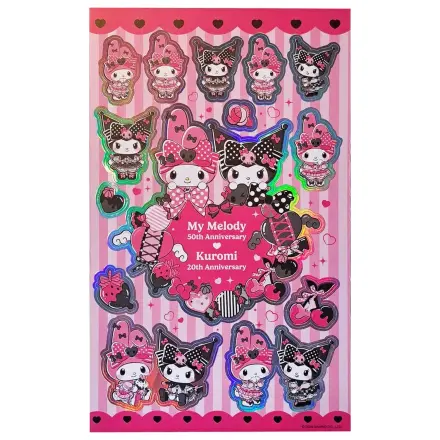 Sanrio Pink Black Party Series Sticker-Pack Kuromi & My Melody Produktfoto