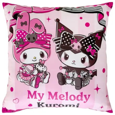 Sanrio Pink Black Party Series Kissen Kuromi & My Melody 35 x 35 cm Produktfoto