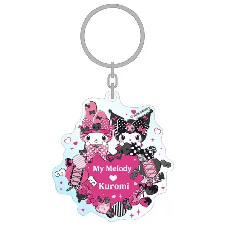 Sanrio Pink Black Party Series Acryl Schlüsselanhänger My Melody & Kuromi 7 cm Produktfoto