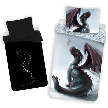 Glow in the Dark Dragon Bettbezug Set 140x200cm, 70x90 cm Produktfoto