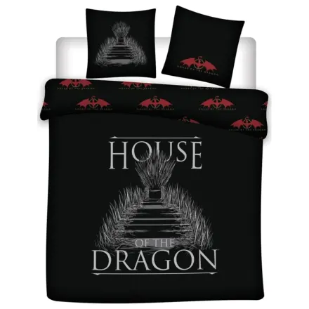 House of the Dragon Schwarzer Mikrofaser Doppel-Bettbezug Produktfoto