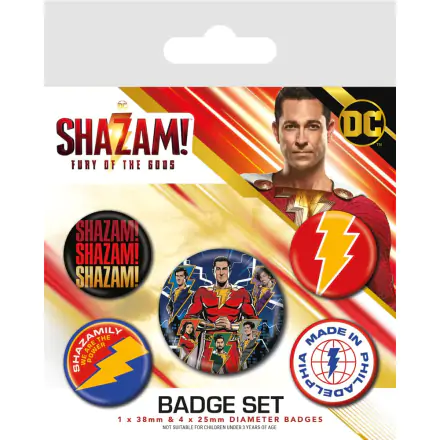 Shazam! Ansteck-Buttons 5er-Pack Fury of the Gods Produktfoto