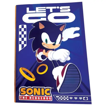 Sonic Let's Go B/5 liniertes Notizbuch, 40 Seiten Produktfoto