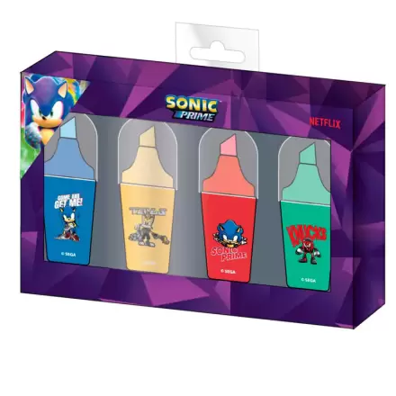 Sonic Prime 4-er Pack Textmarker Produktfoto