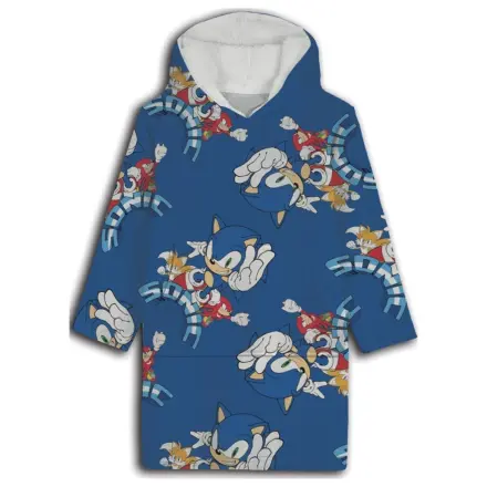 Sonic Team Tragbare Plüsch Fleece-Decke Poncho für 7-14 Jahre Produktfoto