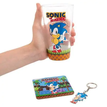 Sonic the Hedgehog Tasse, Untersetzer und Schlüsselanhänger Set Classic termékfotója