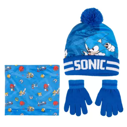 Sonic the Hedgehog Kinder Schlauchschal, Mütze und Handschuh Set Produktfoto