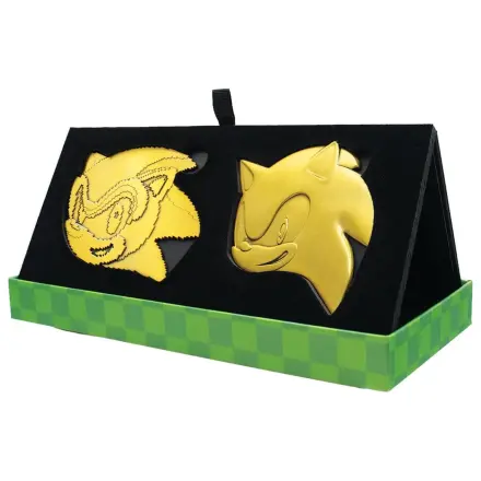 Sonic the Hedgehog Medaillon Set 35th Anniversary Then & Now Limited Edition Produktfoto