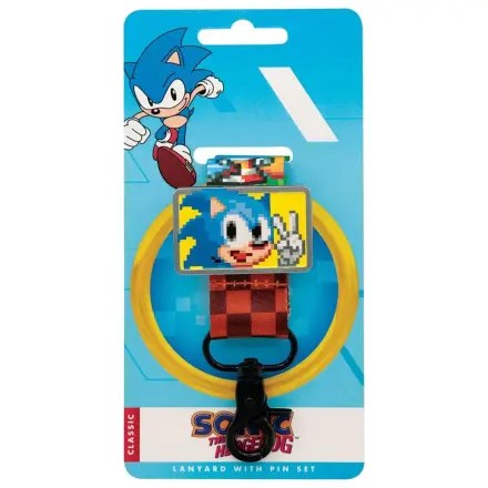 Sonic The Hedgehog Schlüsselband & Pin-Anstecker-Set Produktfoto