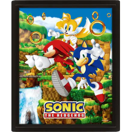Sonic The Hedgehog 3D-Effekt Poster Catching Rings 26 x 20 cm termékfotója