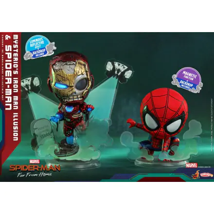 Spider-Man: Far From Home Cosbaby (S) Minifiguren Mysterio's Iron Man Illusion & Spider-Man 10 cm termékfotója