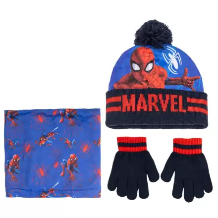Marvel Spiderman Kinder Schlauchschal, Mütze und Handschuh Set Produktfoto