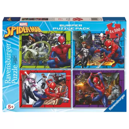 Marvel Spiderman Puzzle 4x100 Teile Produktfoto