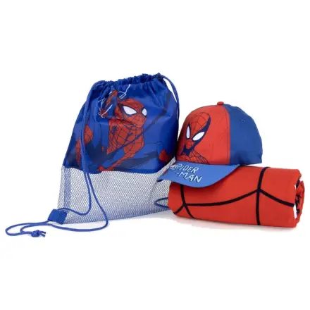 Marvel Spiderman Handtuch, Tasche und Cappy Set Produktfoto