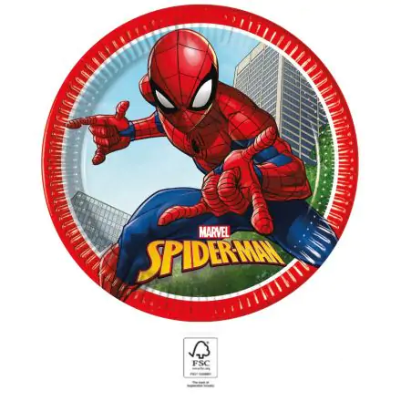 Spiderman Crime Fighter Pappteller 8 Stück 23 cm FSC Produktfoto