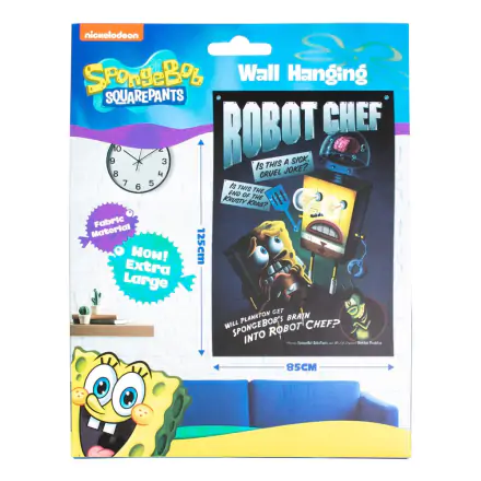SpongeBob Schwammkopf Wandbehang Robot Chef 125 x 85 cm Produktfoto