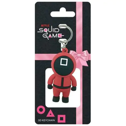 Squid Game 3D Gummi-Schlüsselanhänger Square Guard 6 cm Produktfoto