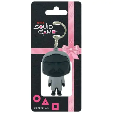Squid Game 3D Gummi-Schlüsselanhänger Mask Man 6 cm Produktfoto