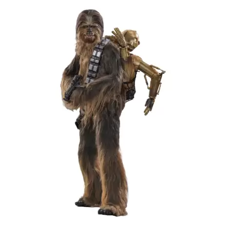 Star Wars Episode V Movie Masterpiece Actionfigur 1/6 Chewbacca with Disassembled C-3PO 36 cm termékfotója