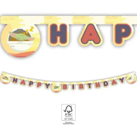 Star Wars The Mandalorian Happy Birthday Banner FSC 2 m Produktfoto