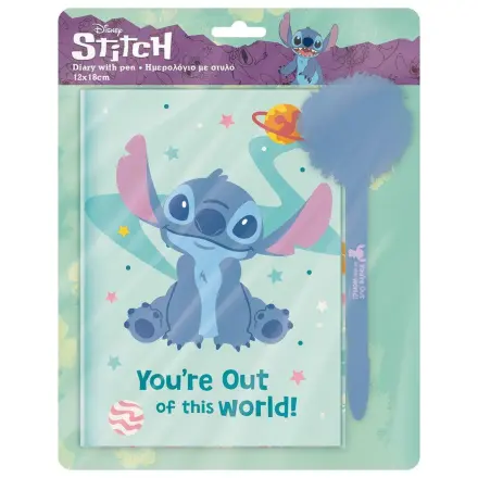 Stitch Geschenkset Tagebuch mit Schloss + Pompom Stift Produktfoto