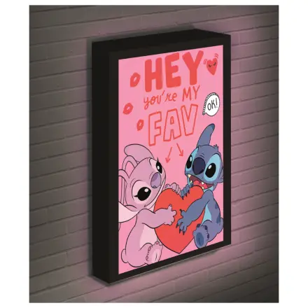 Stitch & Angel Love Light Leinwand 40x30 cm Produktfoto