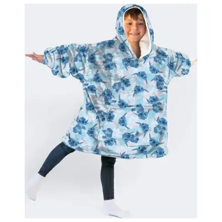 Stitch Blau Plüsch Fleece Tragbare Decke Poncho für 7-14 Jahre Produktfoto