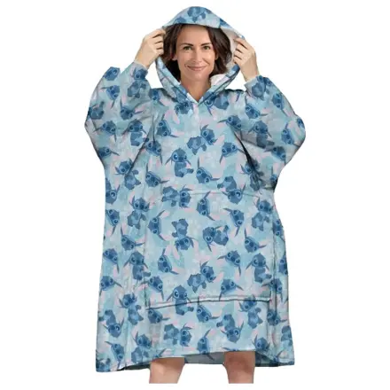 Lilo and Stitch Blaue Erwachsene Kuschel Plüsch Fleecedecke, Poncho Produktfoto