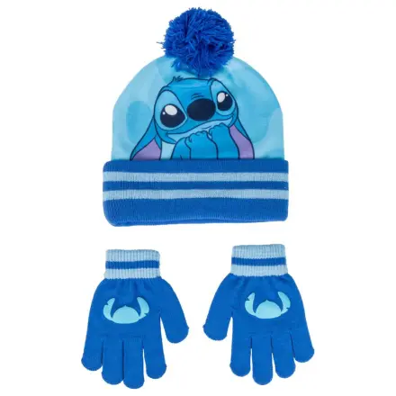 Stitch Blue Kinder Hut + Handschuh Set Produktfoto