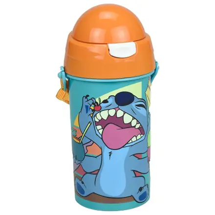 Stitch Cool Trinkflasche aus Kunststoff mit Strohhalm und Aufhänger 500 ml Produktfoto