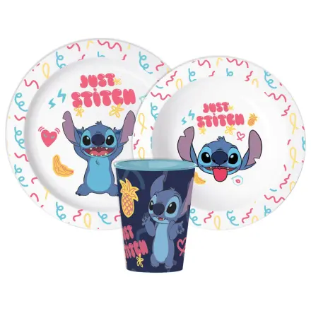 Stitch Just Dinnerware Set, Mikro-Plastik Set mit Glas Produktfoto