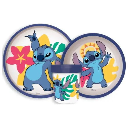 Stitch Palm Rutschfestes Geschirrset, Mikro-Plastik-Set Produktfoto