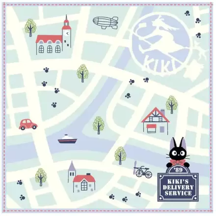 Studio Ghibli Mini-Handtuch Kikis kleiner Lieferservice City Map 25 x 25 cm termékfotója