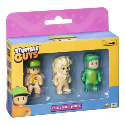 Stumble Guys: Wave 2 3er-Figuren Fensterbox Sammelfiguren Inside Out + Kiara + T-Rex Guy Produktfoto