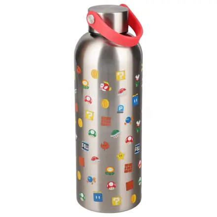Super Mario Metall Wasserflasche mit Trageschlaufe Produktfoto