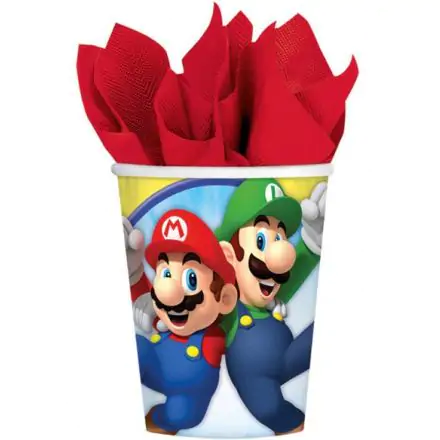 Super Mario Pappbecher 8 Stk. 250 ml Produktfoto