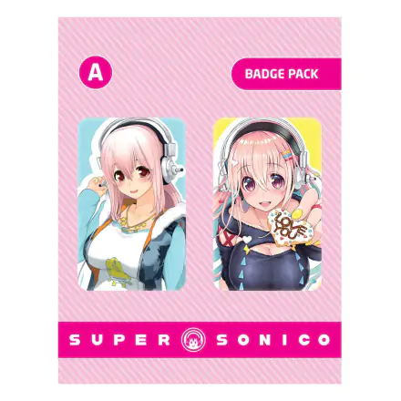 Super Sonico Ansteck-Buttons Doppelpack Set A termékfotója