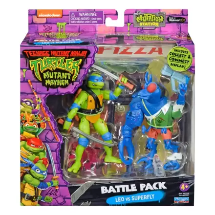 Teenage Mutant Ninja Turtles Actionfiguren Leonardo vs. Super Fly 11 cm Produktfoto