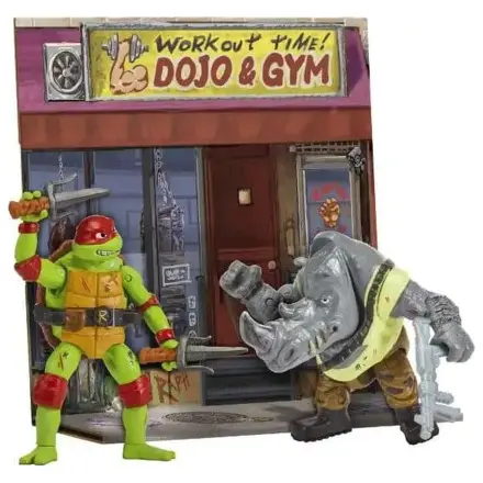 Teenage Mutant Ninja Turtles: Mutant Mayhem Battle Pack Actionfiguren Raphael vs. Rocksteady 11 cm Produktfoto