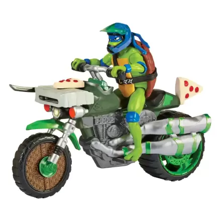 Teenage Mutant Ninja Turtles: Mutant Mayhem Drive N Kick Actionfigur Leonardo & Motorrad 11 cm Produktfoto