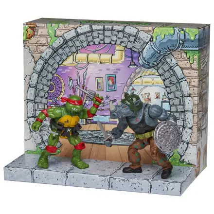 Teenage Mutant Ninja Turtles: Remastered Action-Figuren Raphael gegen Rocksteady Produktfoto