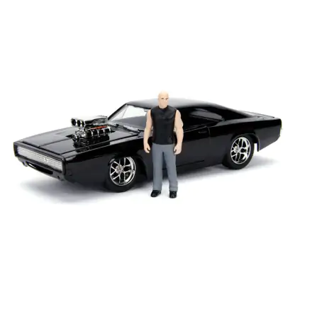 The Fast and Furious Diecast Modell Hollywood Rides 1/24 1970 Dodge Charger mit Dom Toretto Figur Produktfoto