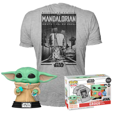 The Mandalorian Grogu Funko POP Figur & T-Shirt Set Exkluzív termékfotója