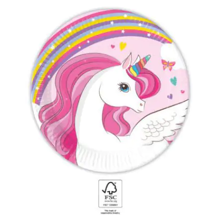 Unicorn Rainbow Colors, Unicorn Pappteller 8 Stück 20 cm FSC Produktfoto