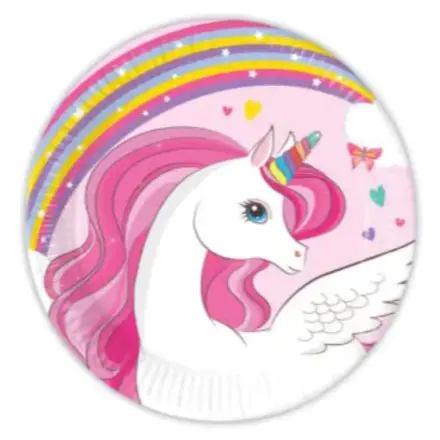 Unicorn Rainbow Colors, Unicorn Pappteller 8 Stück 20 cm FSC Produktfoto