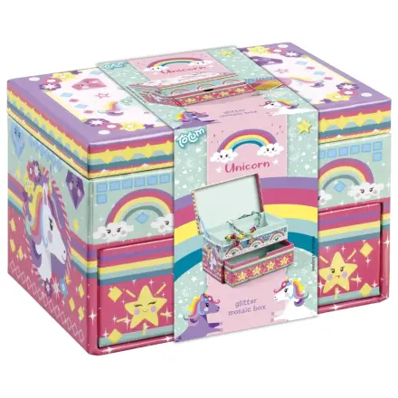 Unicorn Buntes Mosaik Schmuck Schachtel Produktfoto