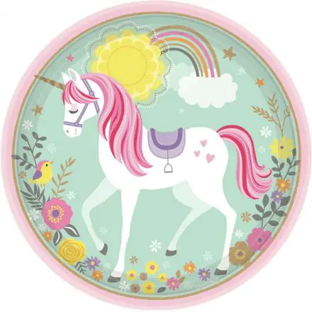 Unicorn Pappteller 8er-Pack 22.9 cm Produktfoto